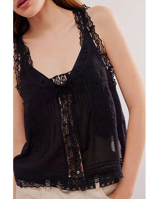 Free People Black Forevermore Tank Top