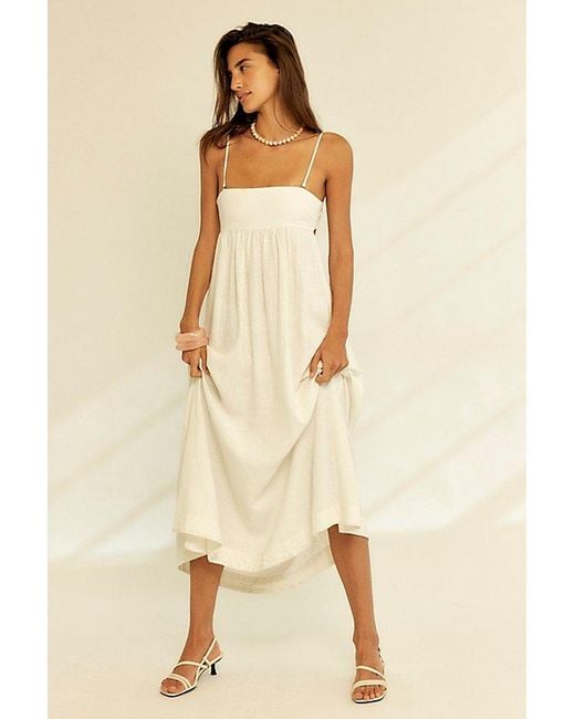 Free People Halo Babydoll Midi Dress in Natural | Lyst Free People Halo Babydoll Midi Dress in Natural | Lyst