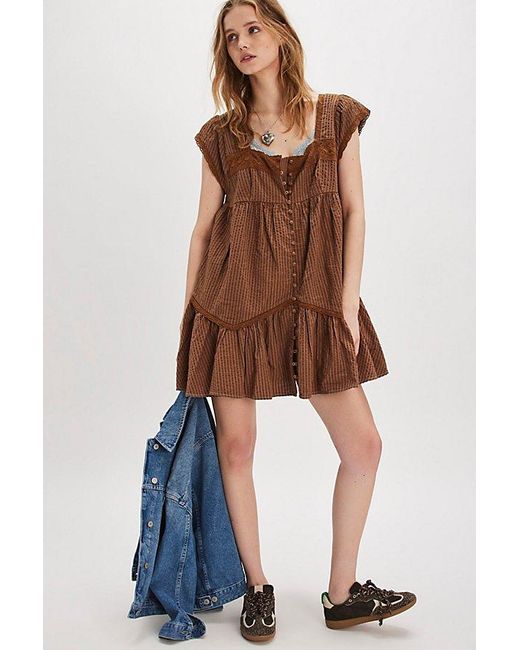 knee length dresses for ladies Alessia Mini Dress by Free People in Blue, Size: S main image 0