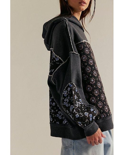 Free People Black Get Ditsy Hoodie