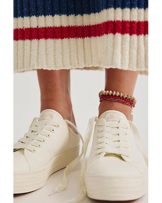 Keds White Triple Kick Canvas Mules