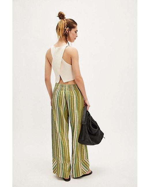 Free People Green Day's End Stripe Pants