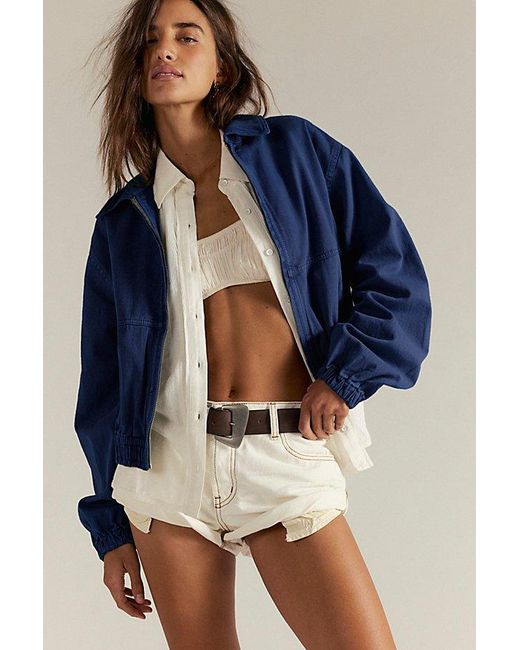 Free People Blue Birdie Track Jacket