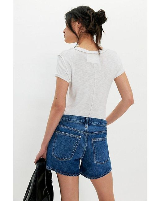 Agolde Blue Parker Long Shorts