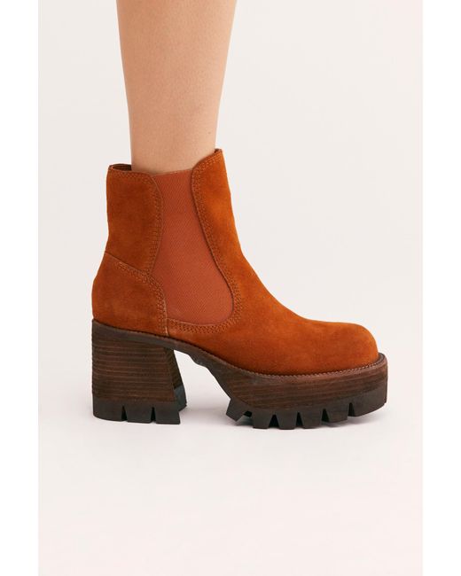 preston platform ankle boots cognac