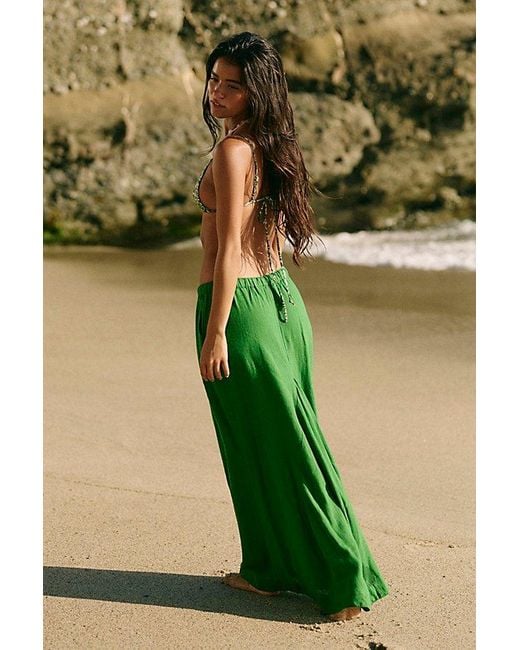 free-est Green Blossom Maxi Skirt By