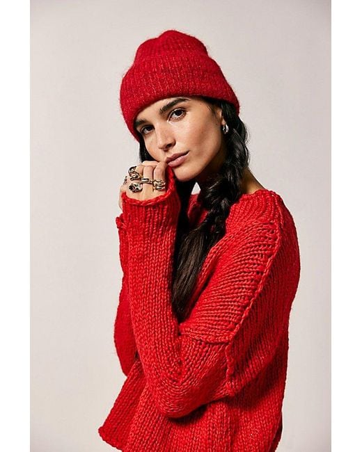 Free People Red Opal Rollneck Knit Jumper