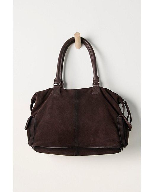 Free People Black Maya Suede Tote