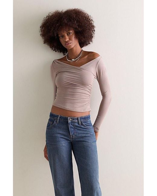 Intimately By Free People Brown That's A Wrap Layering Long Sleeve Top By