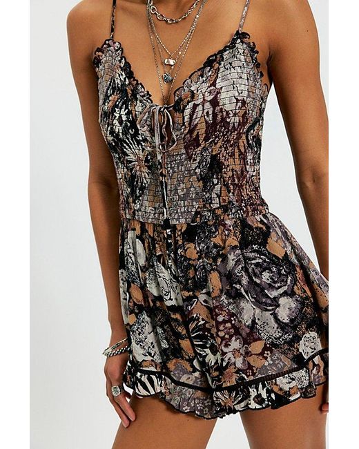 Free People Black Free As A Bird Romper