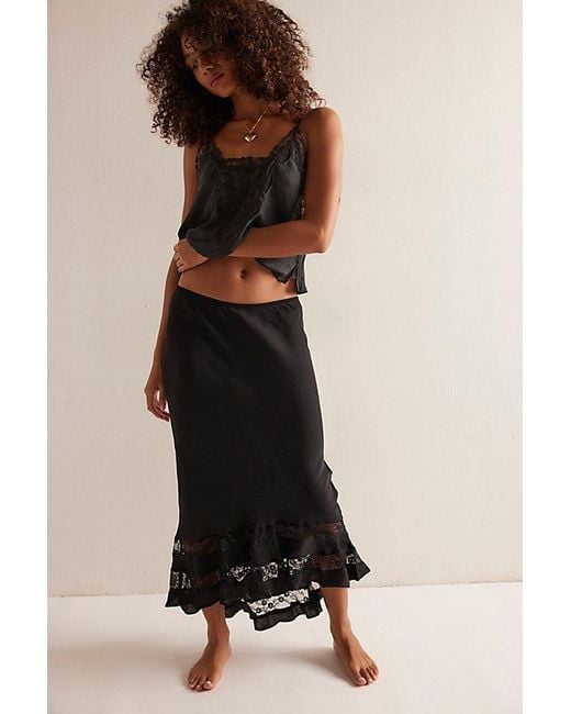 Intimately By Free People Blue Long Lost Lover Maxi Slip Skirt