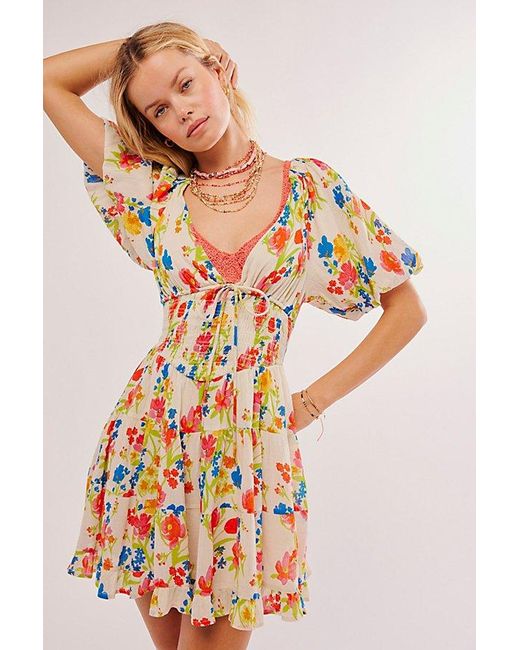 Free People White Perfect Day Printed Dress