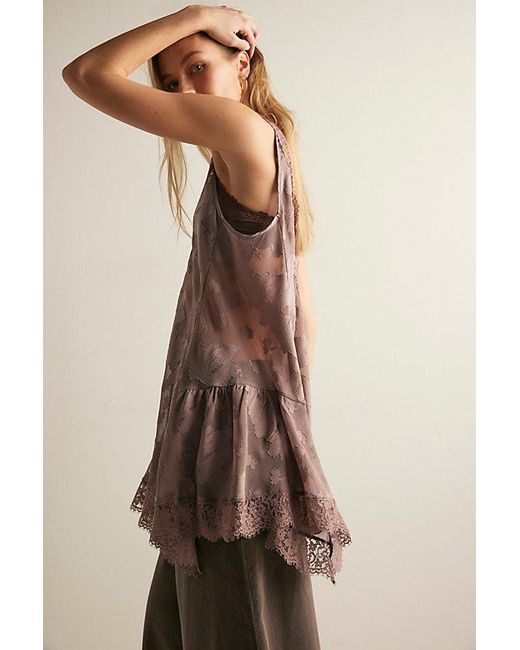 Intimately By Free People Brown Maybe Baby Mini Slip Dress By