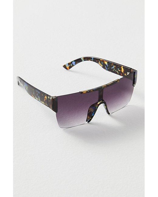 Free People Black River Recycled Shield Sunglasses