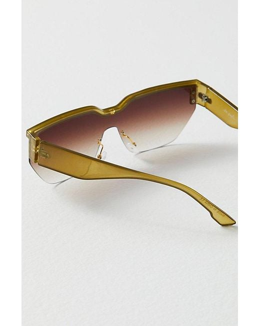 Free People Brown Amber Rimless Sunglasses