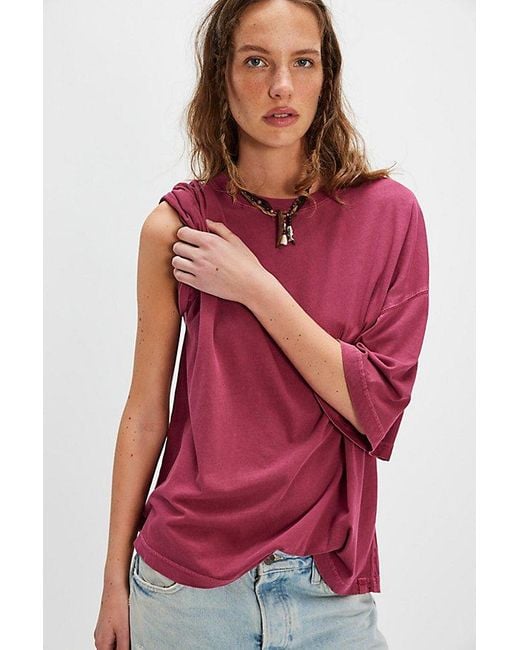 Free People Red Perfect Oversized Tee