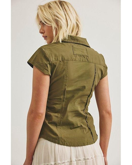 Free People Green Maude Tiny Top