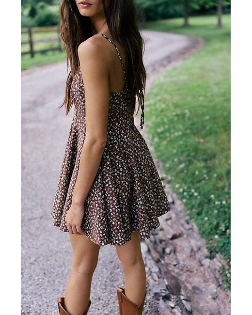 Free People Multicolor Tan Lines Printed Mini Dress
