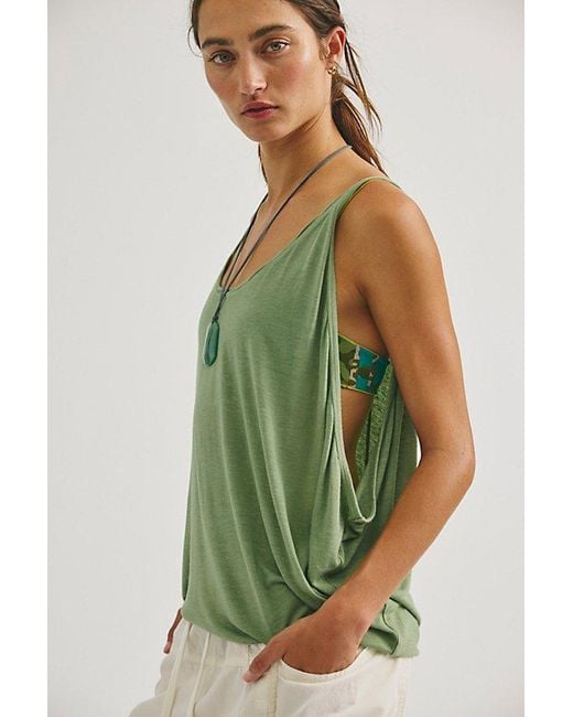 Free People Green Shoreside Tank Top