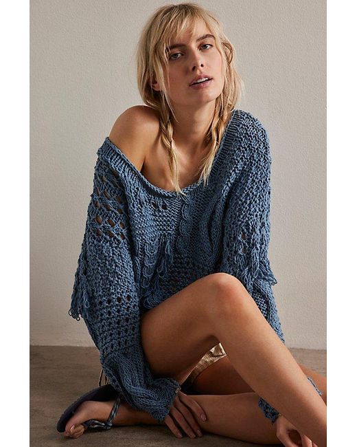 Nigel Preston Blue Cropped Caitlin Sweater
