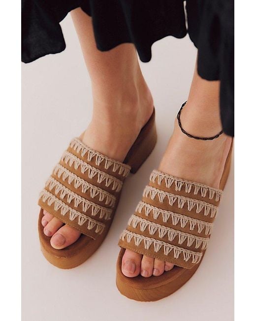 Mou Black Stitches Clogs