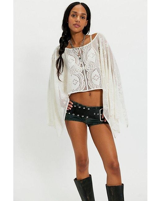 Free People Natural Elsa Poncho Jacket