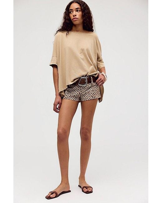 Free People Natural Rex Oversized Cotton Tee