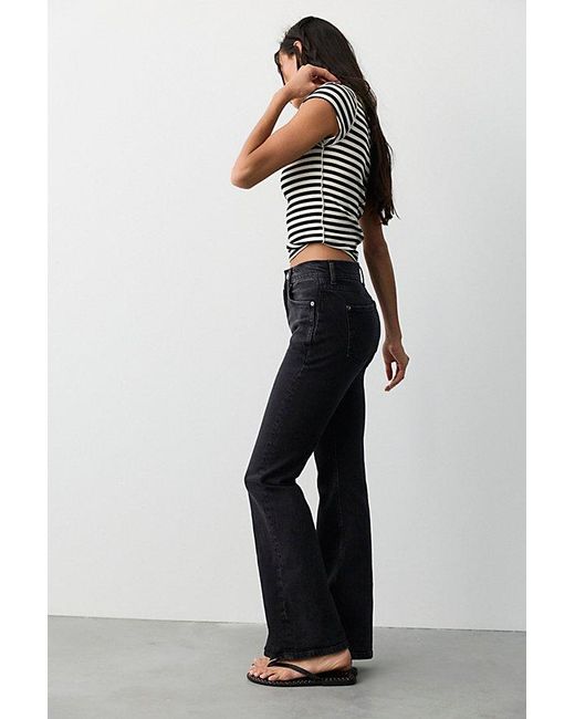 Free People Multicolor Double Knot High-Rise Straight Bootcut Jeans