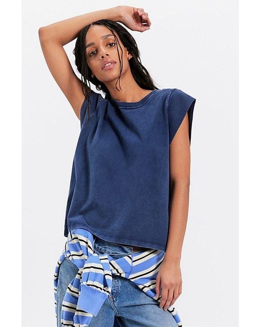 Free People Blue We The Free Atlas Muscle Tee