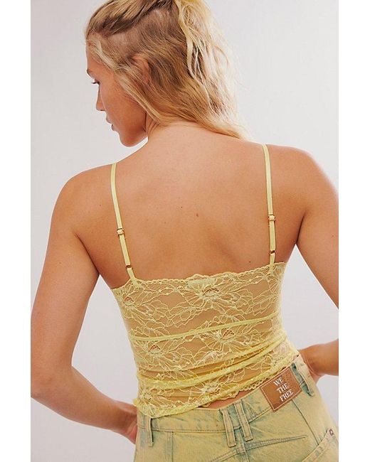 Free People Yellow Lacey Essential Cami