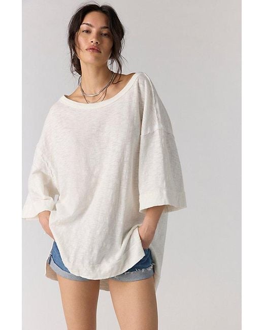 Free People White Untouched Gem Tee