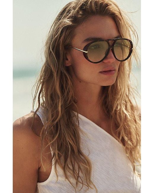Free People Multicolor Sunday Afternoon Oversized Aviator Sunglasses
