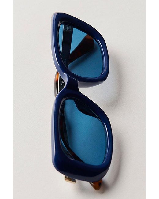 Free People Blue Sylvain Square Sunglasses