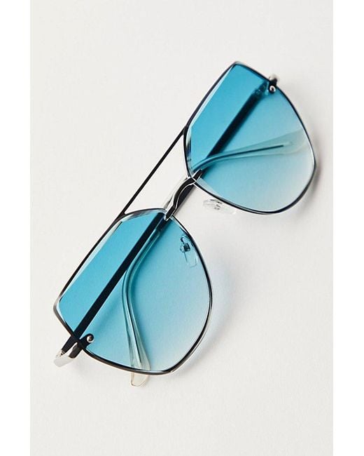 Free People Black Alma Oversized Aviator Sunglasses