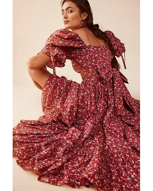 Selkie Red Market Dress At Free People In Jam Cake, Size: Small