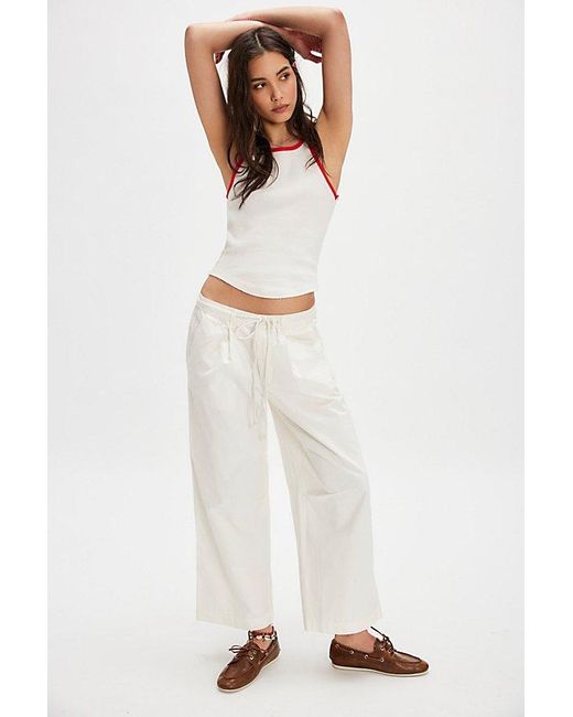 Free People White Bobbi Tie Trousers