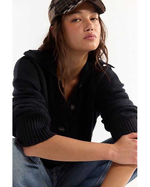 Free People Black Trading Up Polo