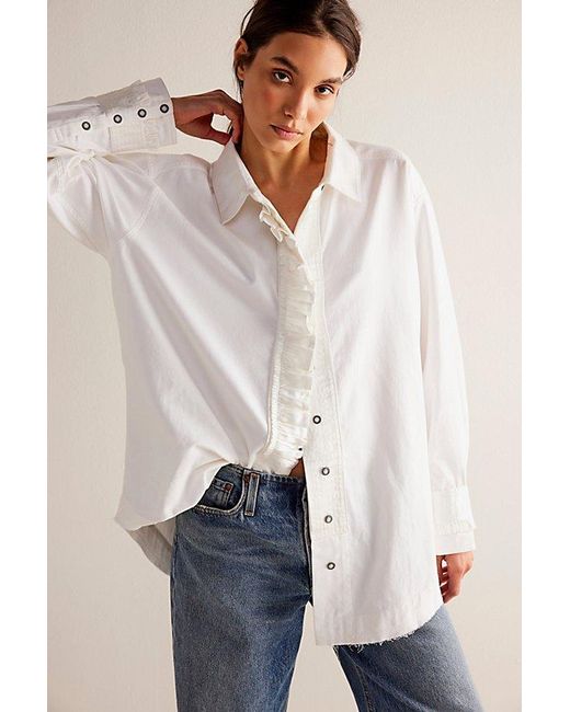Free People White We The Free Night Moves Shirt