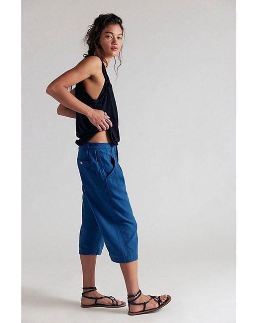 Free People Blue Maven Crop Harem Pants