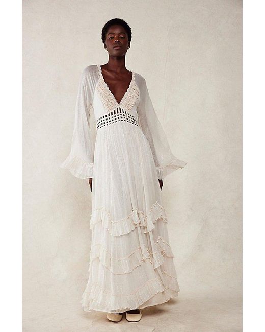 Free People Natural Seraphina Maxi Dress At In Champagne Dream, Size: Xs