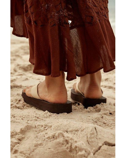 FP Vegan Collection Brown Interlude Thong Sandals By