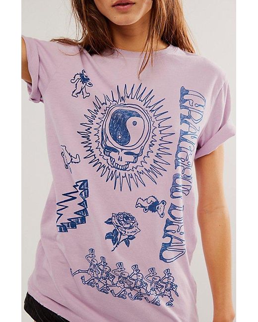 Junk Food Black Grateful Dead Logo Tee At Free People In Fair Orchid, Size: Xs