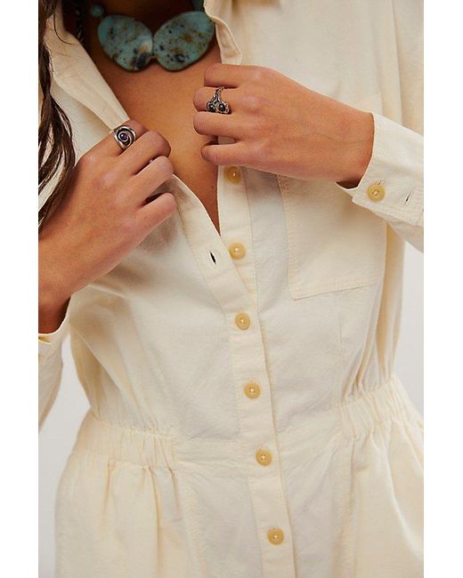 Free People Natural Oxford Romper