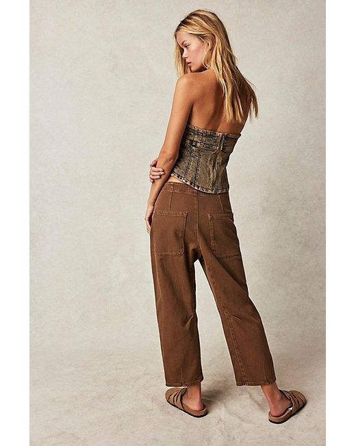 Free People Multicolor Osaka Jeans At Free People In Tree Bark Brown, Size: 24
