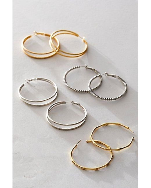 Free People Brown 14k Gold Plated Omega Hoops
