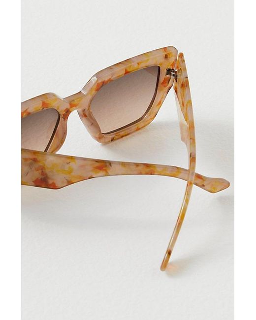 Free People Brown Bel Air Square Sunglasses At In Antique