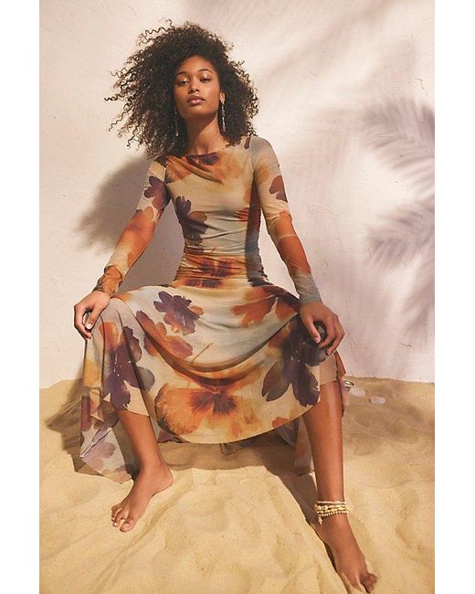 Free People Sunnei Mesh Maxi Dress in Brown | Lyst