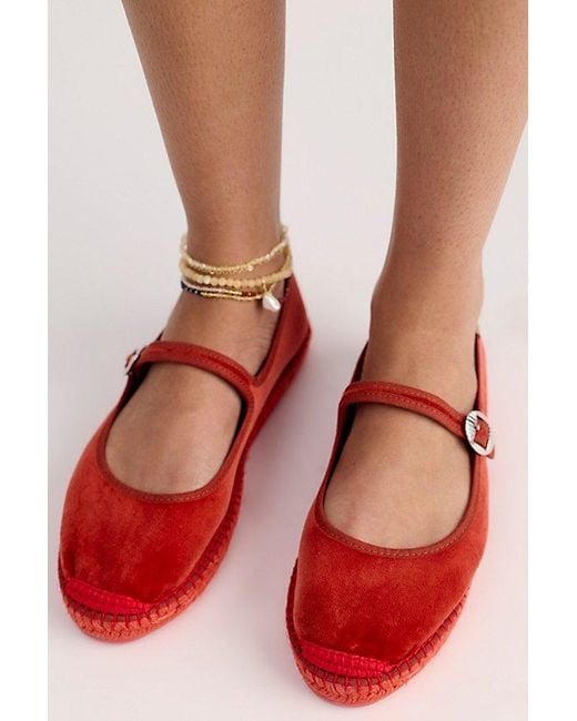 FP Vegan Collection Red Oasis Velvet Espadrilles