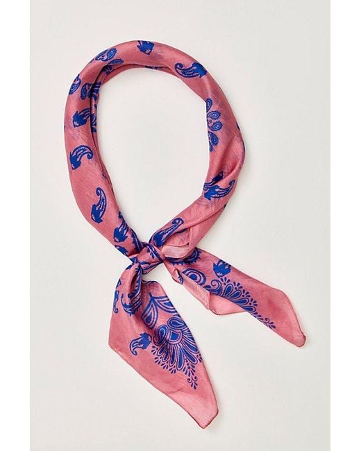 Free People Pink So Silk Printed Bandana