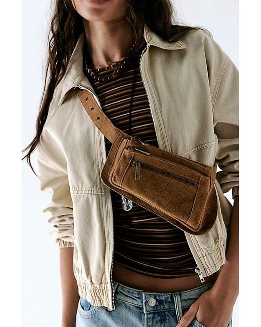 Free People Brown Avalon Suede Sling Bag